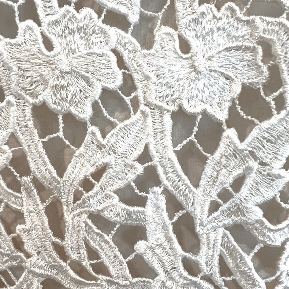 Alice + Olivia SET Mini Skirt SZ: 2 & Top SZ XS Ivory Cream Guipure Lace - Picture 8 of 14